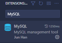 Extensão do MySQL para o VSCode