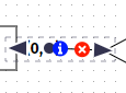 Recorte de captura em tela, em que há o ícone de informação, com um "i" em uma bolinha azul e com um "x", também em uma bolinha, mas em vermelho.