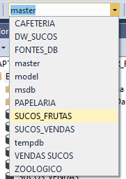 Seleção de bancos de dados no SSMS