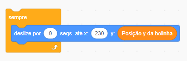 Captura de tela do mesmo bloco citado antes mas sem a parte de "quando bandeira verde for clicado"
