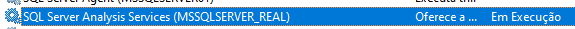 SQL Server Analysis Services em execução nos serviços do Windows
