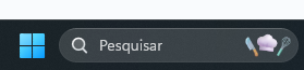 Captura de tela mostrando o campo de busca, o Pesquisar, do Windows.