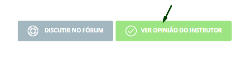 Captura de imagem mostrando os dois botões que contém na atividade Realizando consultas com SQL. O botão da esquerda é o discutir no fórum e o da direta é ver opinião do instrutor.