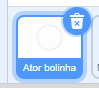 Recorte da captura de imagem do ator bolinha selecionado, que se encontra no jogo Pong criado na plataforma do Scratch.