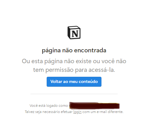 Captura de tela mostrando a página do notion com bloqueio de acesso.