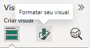 captura de tela mostrando a opção formatar seu visual na aba de visualizações selecionado.