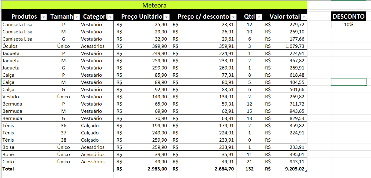 calculo de preço com desconto desafio