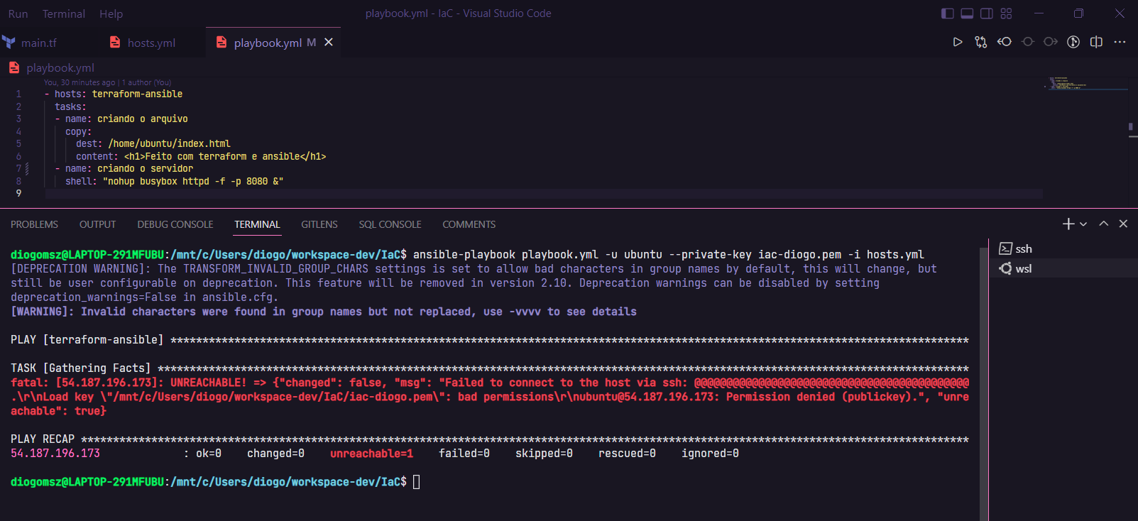 ansible error