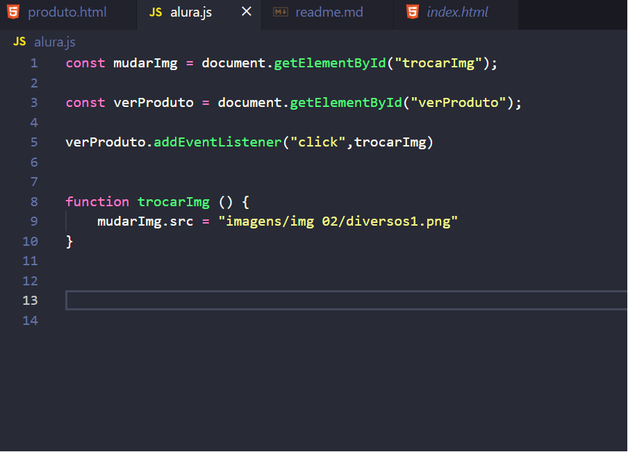 segue código e print na página