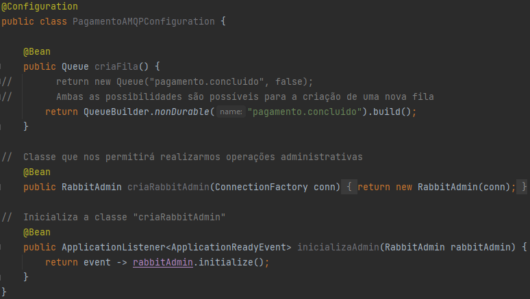 IFoto da classe PagamentoAMQPConfiguration