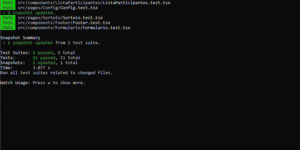 O npm test agora funcionando 100%