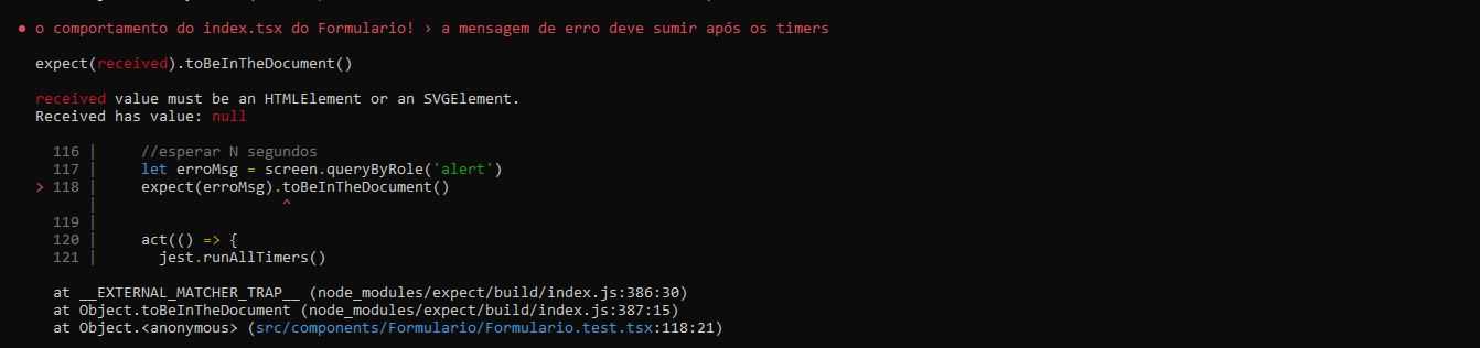Erro3 do npm test