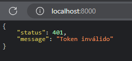 Json sendo executado na porta 8000 do local host