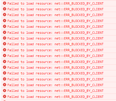 Erro no console : Failed to load resource: net::ERR_BLOCKED_BY_CLIENT