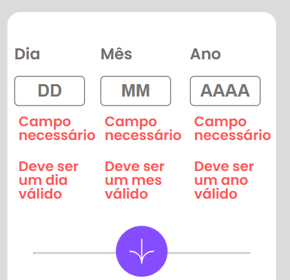 A imagem mostra o projeto da calculadora de idade com o design melhor aprimorado