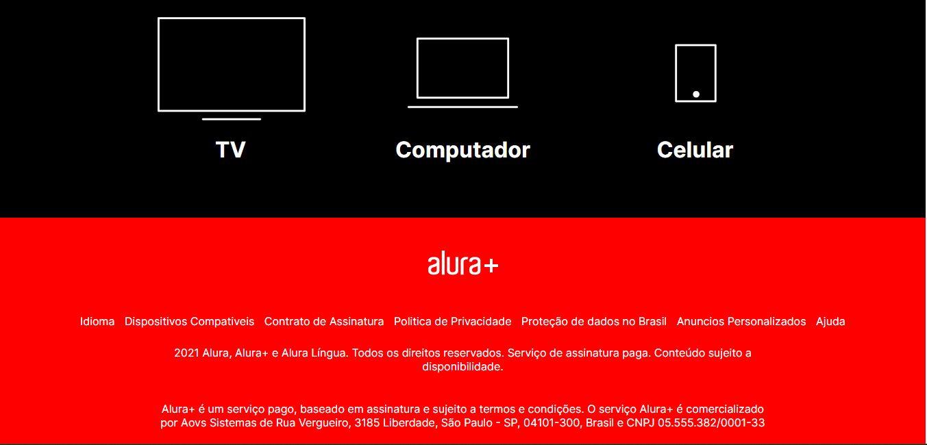 Tela dividida em duas cores para exemplificar o teste