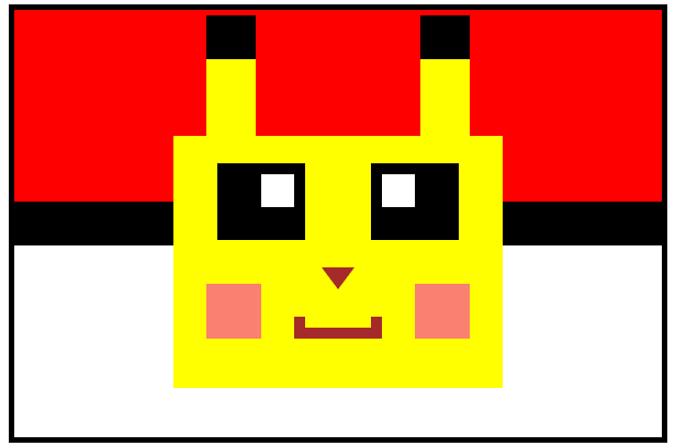 Pikachu dentro da Pokebola em PixelArt.