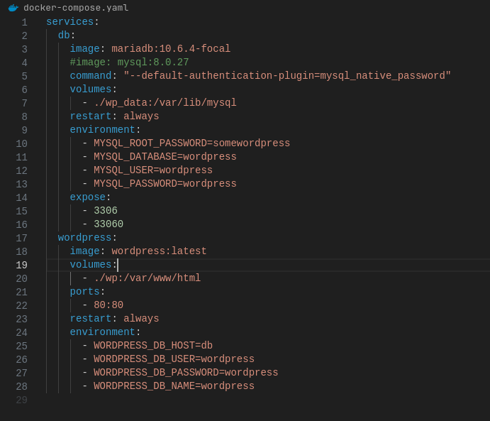 Visualização do arquivo docker-compose.yaml