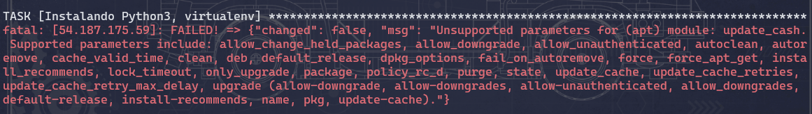 Erro no modulo: update_cash