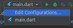 Adicionando configuração ao run do Flutter