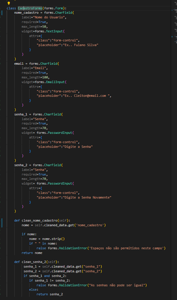 Imagem do codigo dentro do forms.py