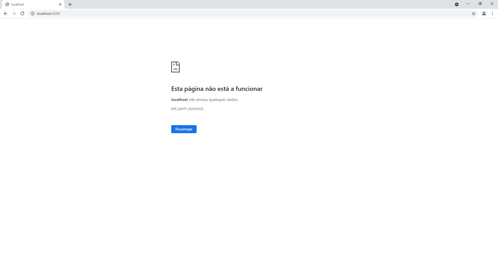 Erro no Chrome