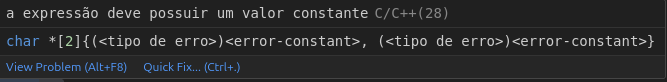 Erro de sintaxe