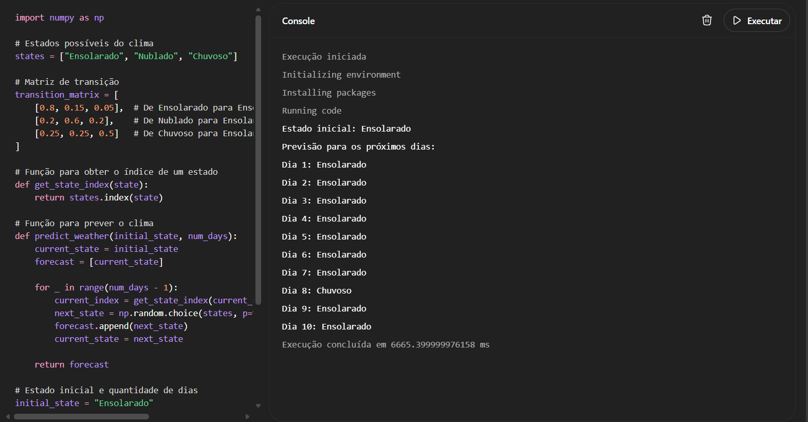 Execução da Solução