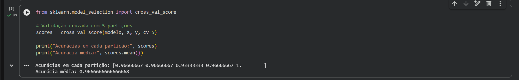 Utilizar validação cruzada