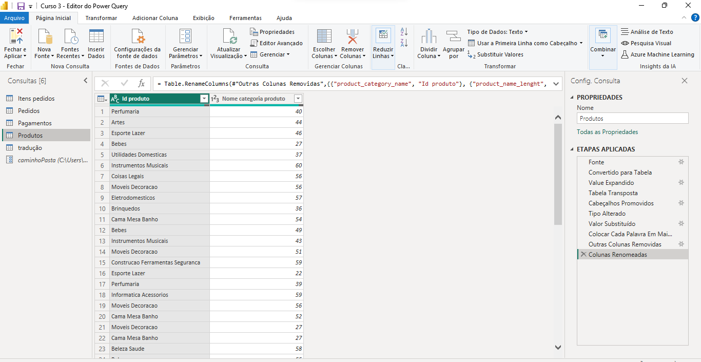 Dúvida] Coluna Tradução  Power BI Desktop: tratamento de dados no