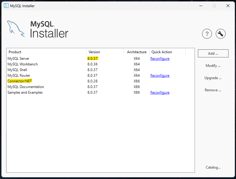 Imagem do MySQL Installer