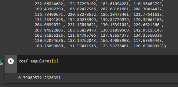 resultado do coeficiente angular