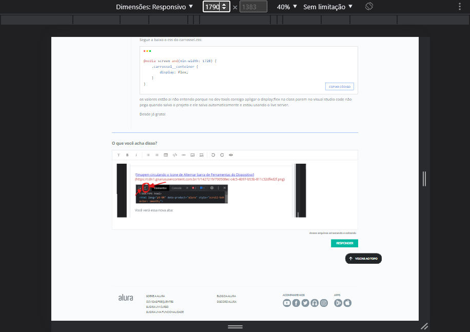 Captura desta tela com tamanho bem menor, pois o zoom foi diminuído para 40% para podermos visualizá-la