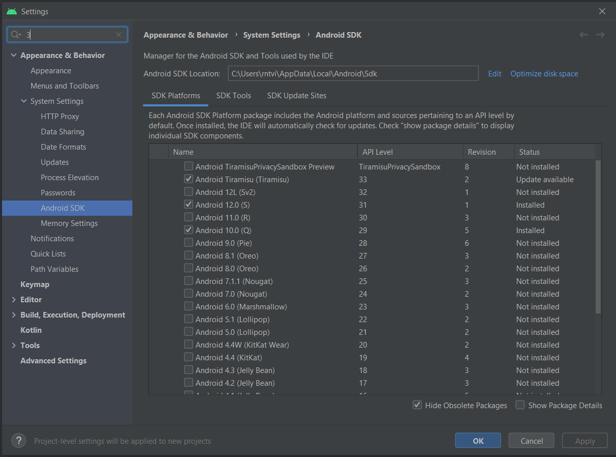 Configuração SDK Plataform