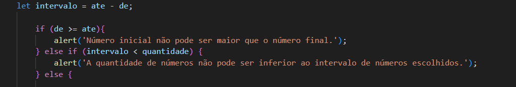 Trecho do codigo que criei para resolver o desafio do loop infinito