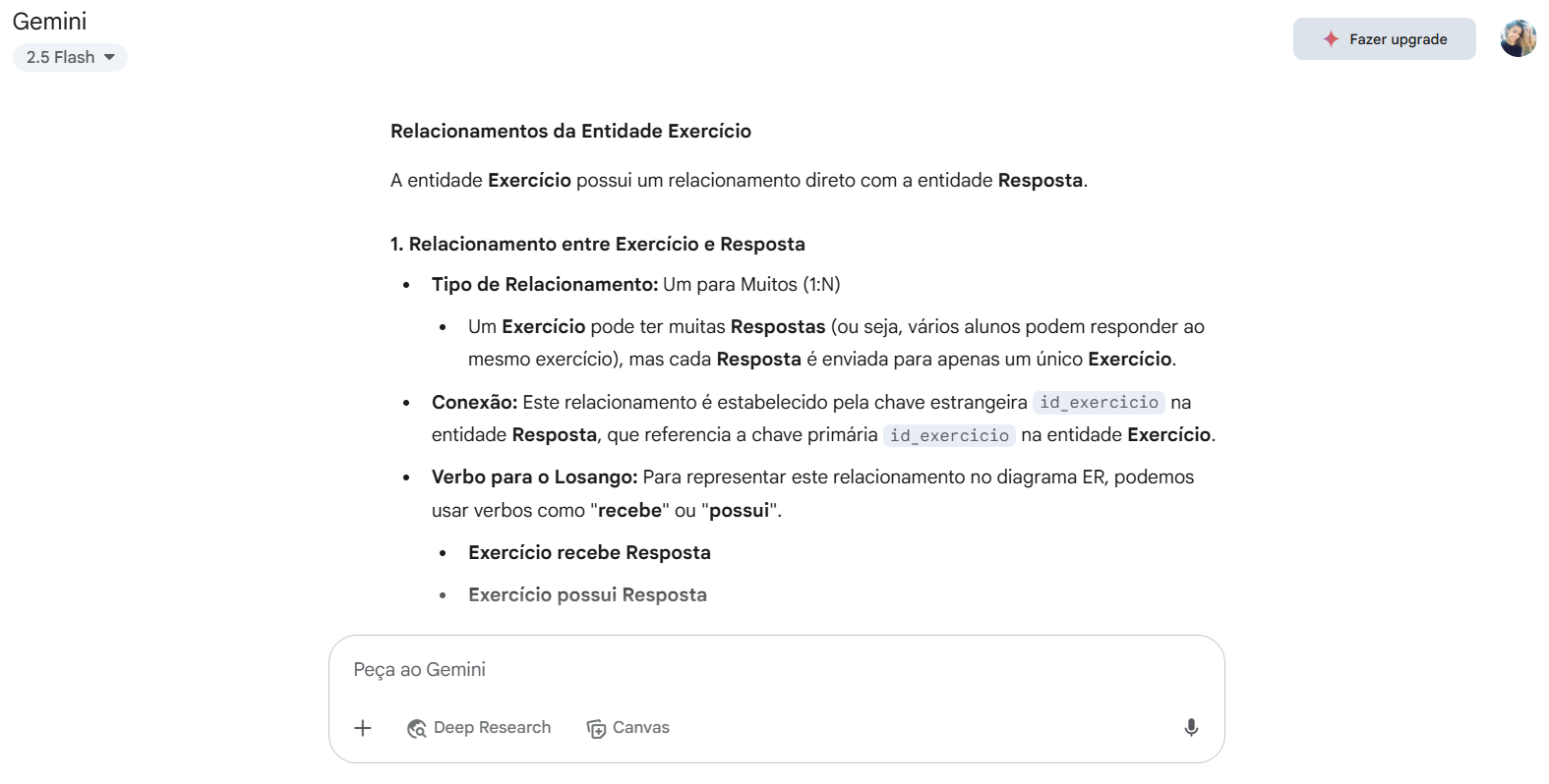 Segue a imagem do retorno da miha IA G