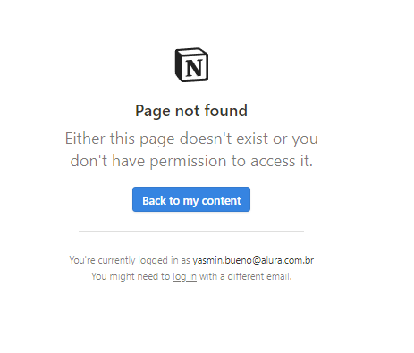 printscreen de tela de não permissão no notion