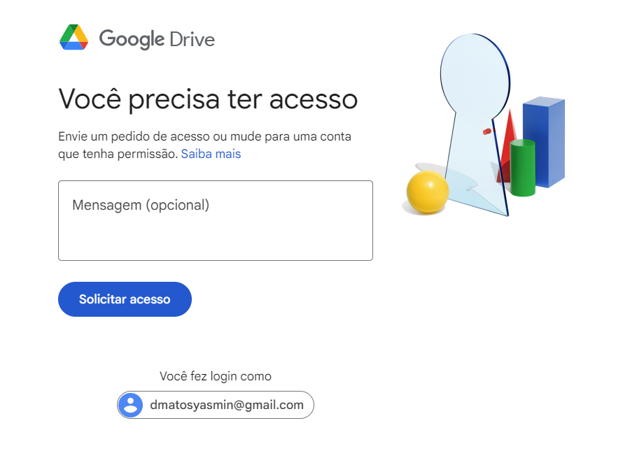 Printscreen para acesso em google drive