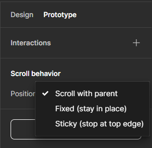 Opção Fix Position no Figma