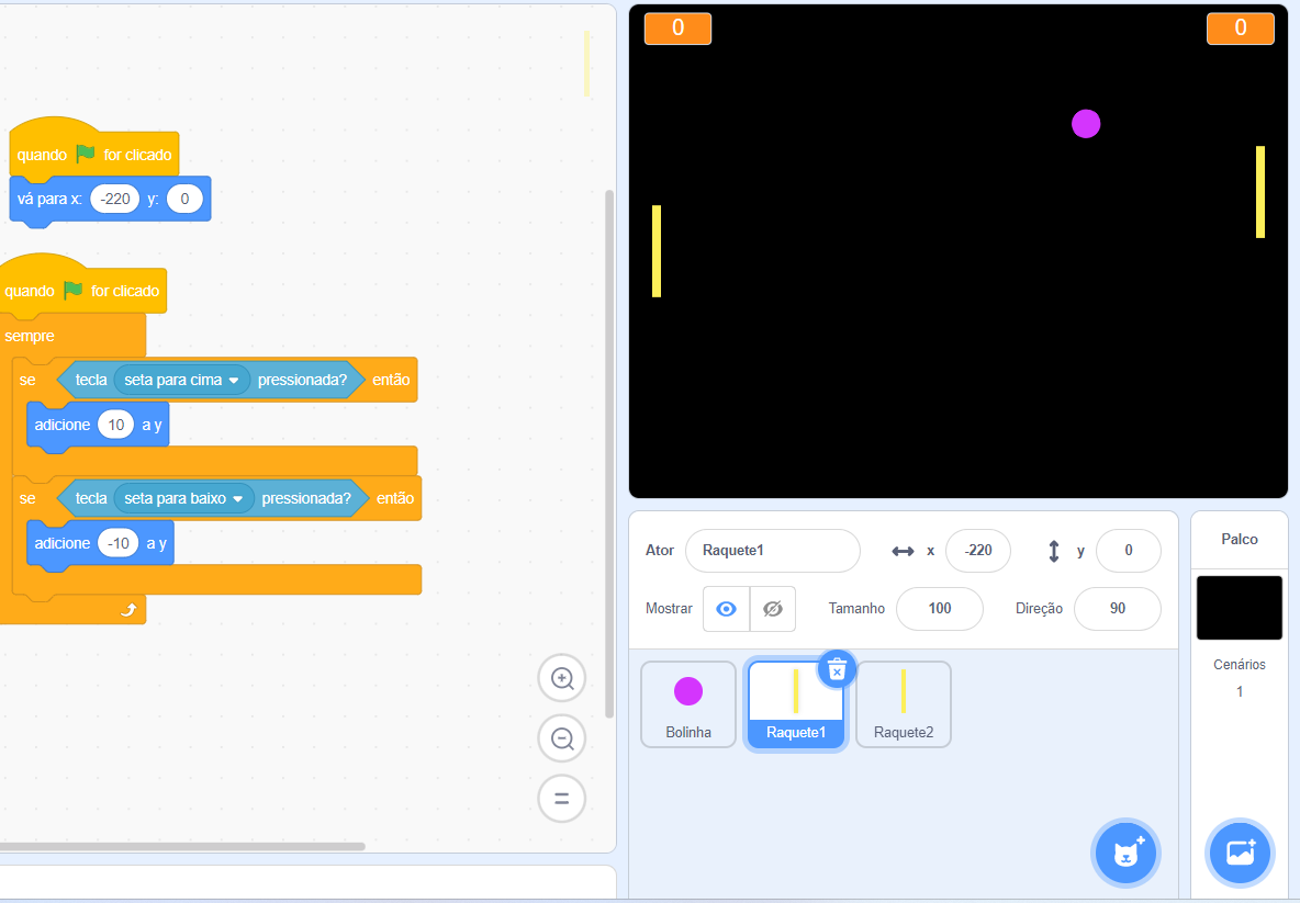 Bug] Bolinha presa e grudada na raquete (Pong no Scratch) | Lógica de  programação: comece em lógica com o jogo Pong e JavaScript | Alura - Cursos  online de tecnologia