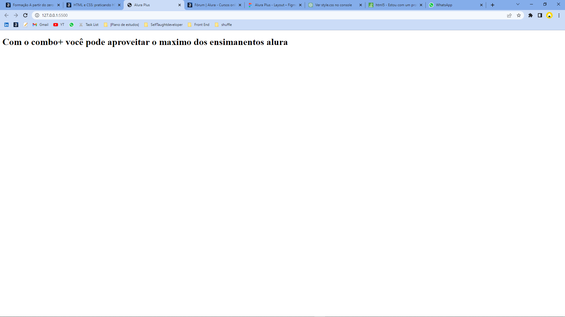 _pagina HTML sem reconhçer o CSS