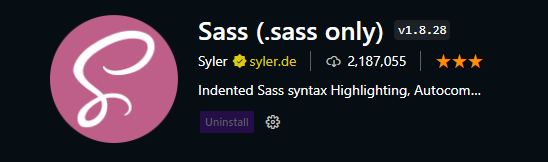 Extensão do Sass atualizada