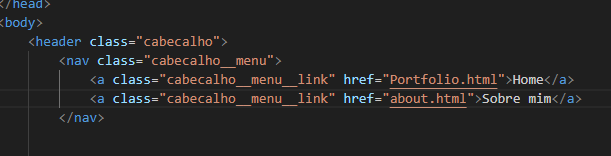 Print de um código HTML