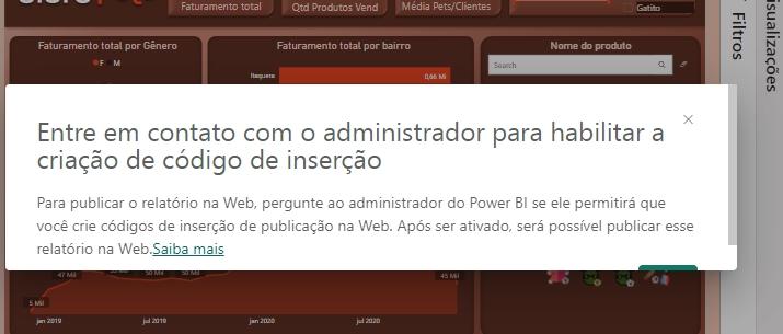 mensagem de erro contate o administrador para habilitar codigos de inserção