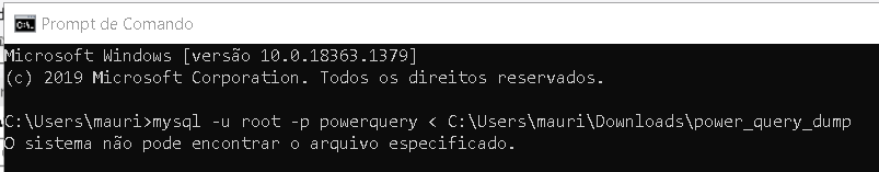 codigo digitado no prompt