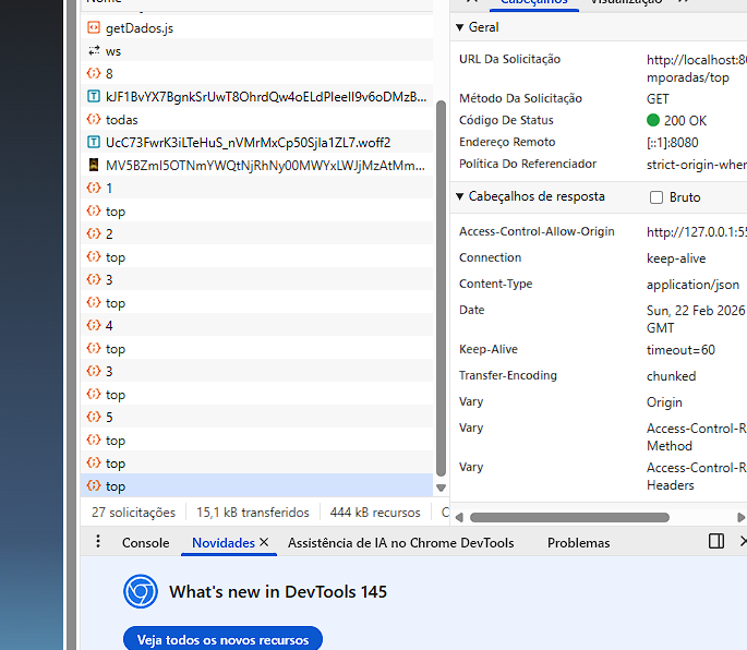 Retorno da pagina, toda vez que buscava os dados dos episódios da série