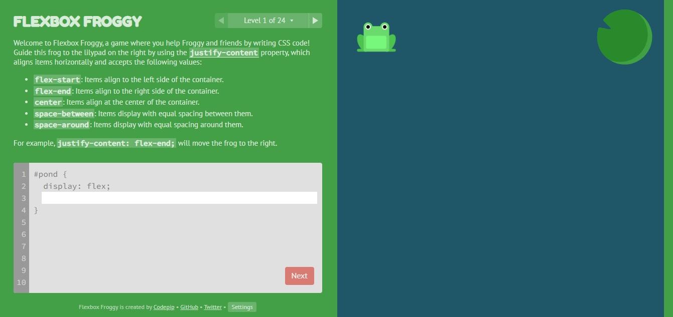 imagem do jogo flexbox froggy