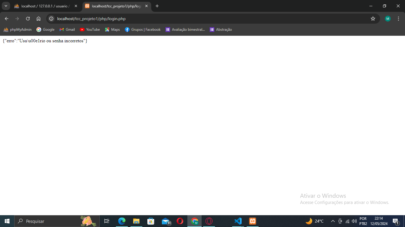 condição quando da erro