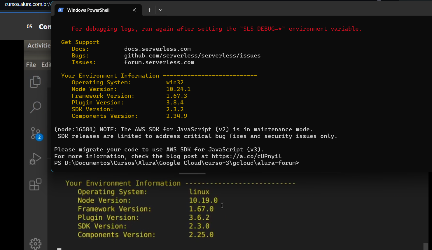 Erro de Deploy usando Serverless com Google Cloud