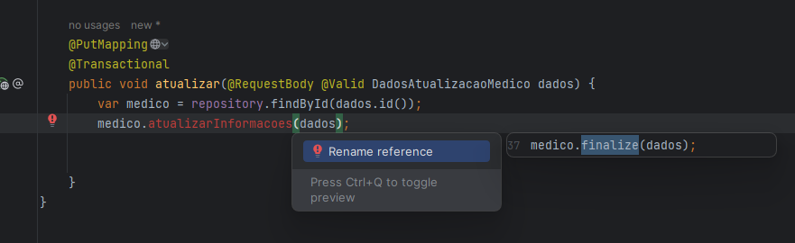 Tela do Intellij - Alt - Enter não funcionando